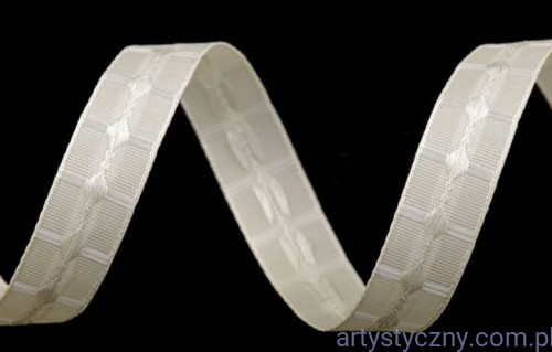 Ekskluzywna Kremowa Tasiemka Wstążka Żakardowa 10m