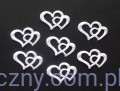 Ślubne aplikacje Splecione Serca ~ 20 sztuk ~ Białe