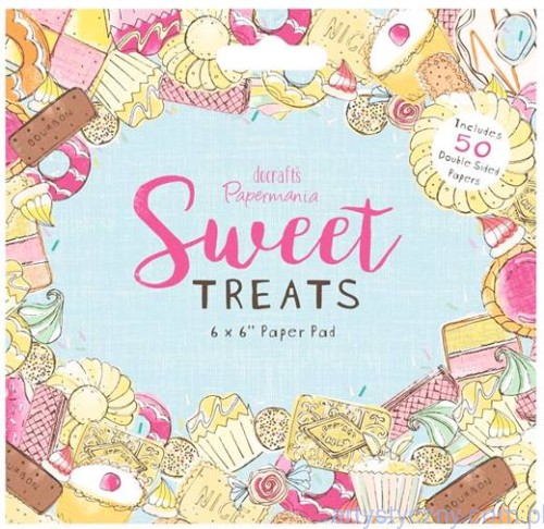 Papier Papermania 50 ark - Sweet Treats - 15x15 cm