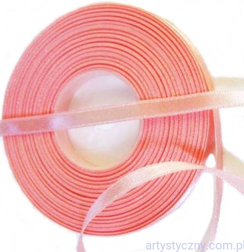 Tasiemka satynowa, wstążka atłasowa 6mm - Jasny Łosoś 122