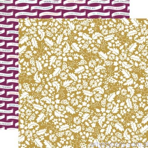 Papier Dwustronny, Golden Kwiaty 30x30сm
