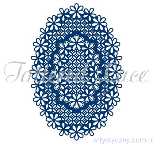 Wykrojniki Tattered Lace -  Laced Edge Ovals - Serwetka Stokrotki ETL361