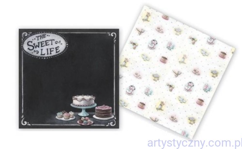 Amerykański Papier- Sweet Life - Babeczki Tort 30x30 сm