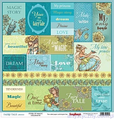 Papier do Scrapbookingu, Wróżki Elfy, Fairy Tale, Story of Magic 30x30сm SCB220604709