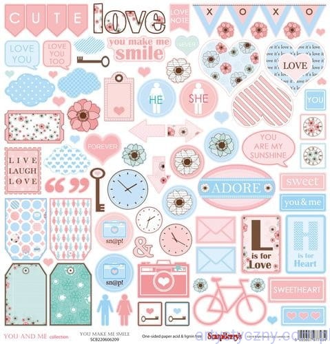 Papier do Scrapbookingu, You Make Me Smile, 30x30 сm