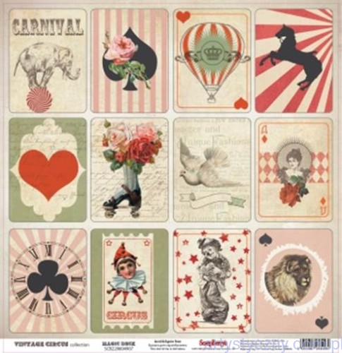 Papier do Scrapbookingu, Vintage Circus 30x30сm