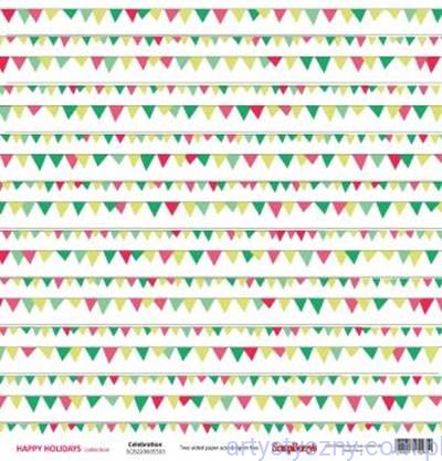 Papier do Scrapbookingu, Proporczyki Śnieżynki 30x30сm SCB220605503