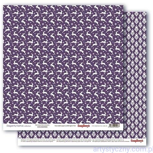 Papier do Scrapbookingu - Renifery - Elegantly Festive, Reindeer Beautyberry - 30x30сm SCB220609806