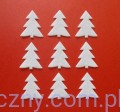 Aplikacje Choinki średnie BIAŁE z filcu 20 sztuk