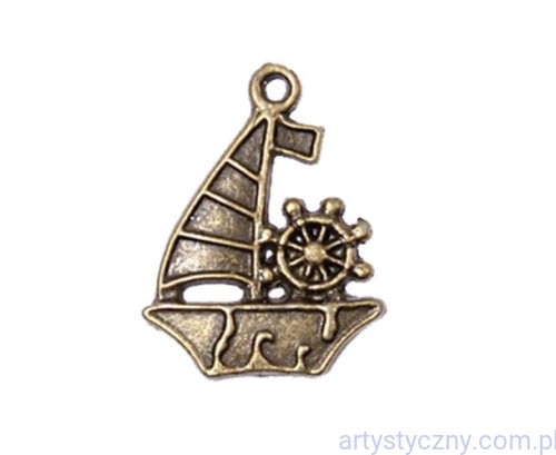 Metal Charms - Sailboat - Żaglówka - 4 szt