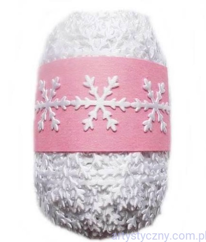 Taśma aplikacyjna Śnieżynki 40 sztuk - Aplikacje Satynowe - Białe