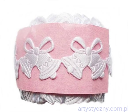 Tasiemka aplikacyjna Dzwonki Dzwoneczki Białe 2,5cm - 30szt