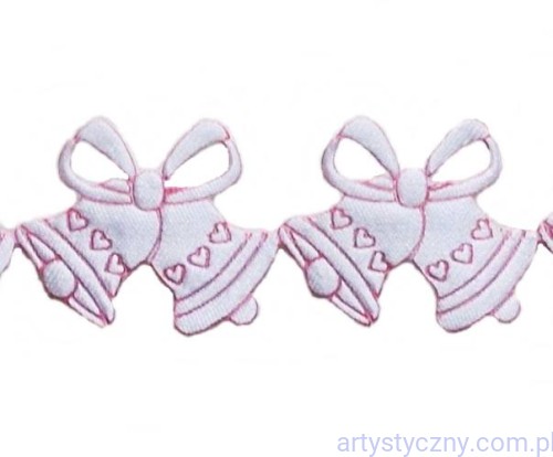 Tasiemka aplikacyjna Dzwonki Dzwoneczki Białe 2,5cm - 30szt