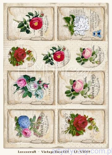 Papier do Scrapbookingu A4, 250gsm - Vintage Time 002