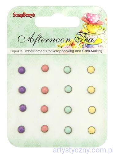 Ćwieki ozdobne enamel brads Afternoon Tea - 16 szt