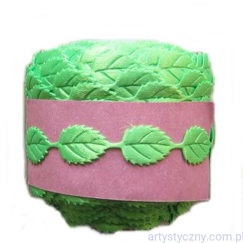 Satynowe Aplikacje Listki Krespol MŁODA ZIELEŃ 50 sztuk