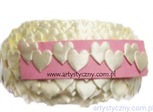 KREMOWE Aplikacje Podwójne Serca Serduszka - 50 par