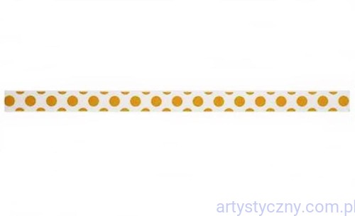 Tasiemka Satynowa - Christmas Ribbon - Gold Polka Dots - 3 metry.jpg