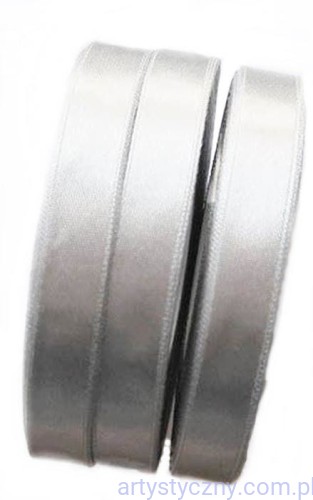 Tasiemka satynowa, wstążka 12mm - Srebrna 102