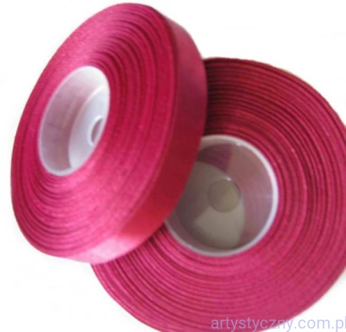 Tasiemka satynowa, wstążka 12mm - Bordowa 108