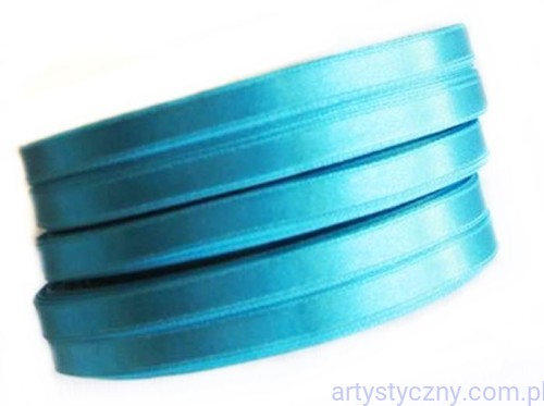 Tasiemka satynowa, wstążka atłasowa 6mm - Turkusowa 134
