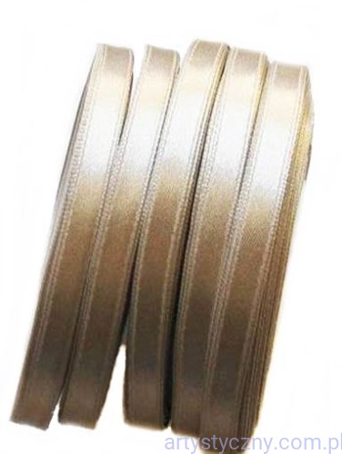 Tasiemka satynowa, wstążka atłasowa 6mm - Beżowa z282