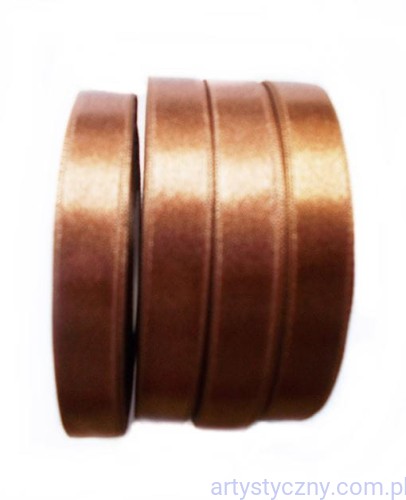 Tasiemka satynowa, wstążka 12mm - Brązowa z280
