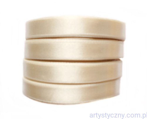 Tasiemka satynowa, wstążka 12mm - Kremowa 127