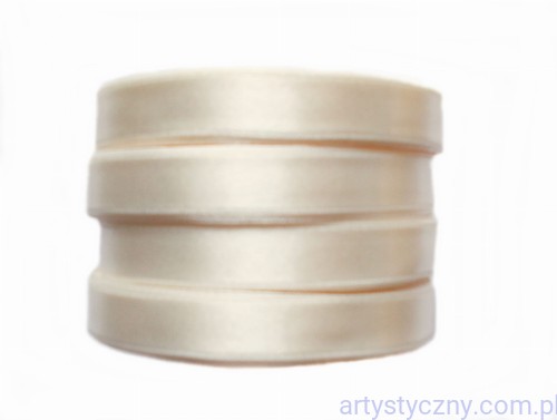 Tasiemka satynowa, wstążka 12mm - Ecru 163