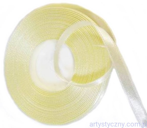 Tasiemka satynowa, wstążka atłasowa 6mm - Kremowa 116