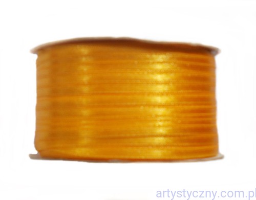 Tasiemka satynowa, wstążka 3mm ~ 135 metrów ~ Żółto-Pomarańczowa 120