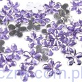 Cyrkonie kryształki do przyszycia - 50 szt - liliowe kwiatki