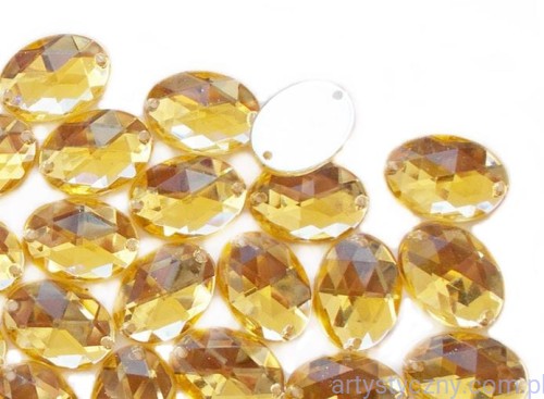 Miodowe Złote Cyrkonie Kamienie do przyszycia Owale 13x18mm - 10 sztuk