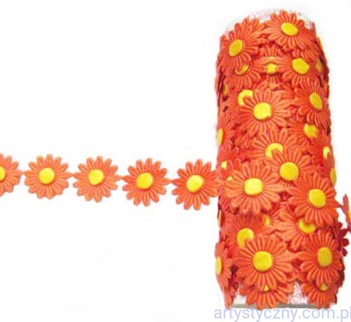 Aplikacje Fantazja POMARAŃCZOWE Rumianki ~ 20 szt