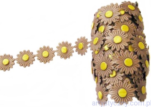 Aplikacje Fantazja BRĄZOWE Rumianki ~ 20 szt