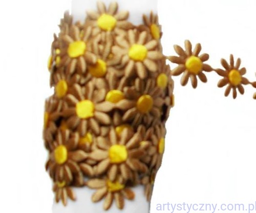 Aplikacje FANTAZJA Brązowe Margaretki ~ 20 szt.jpg