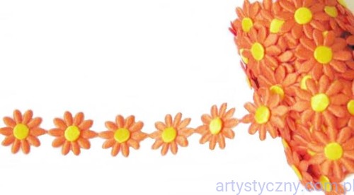 Aplikacje FANTAZJA Pomarańczowe Margaretki ~ 20 szt.jpg