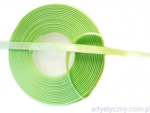 Tasiemka satynowa, wstążka atłasowa 6mm - Młoda Zieleń 140