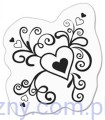 Stempel akrylowy, Heart with Swirls, Serce Pnącza