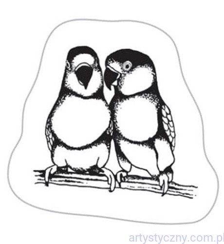 Stempel Akrylowy, Parrots, Papużki Nierozłączki