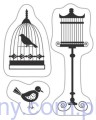 Stemple Akrylowe CartUs ~ Birds with Cage - Ptaszki i Klatki - 1063
