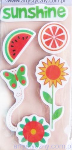 Stemple Cartus - Cling Stamps - Happy Sunshine - 6 sztuk