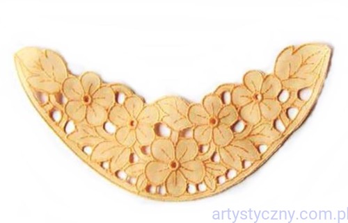 Brzoskwiniowe Wstawki 4 szt Kwiatki Listki Haft Richelieu.jpg