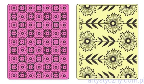 2 Foldery Sizzix - Psychedelic Dreams Set - Kwiatowe Tło