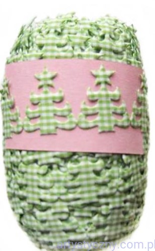 Aplikacje Choinki Zielone w Kratkę - 30 sztuk