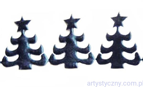 Satynowe Aplikacje Choinki Granatowe ~ 30 sztuk