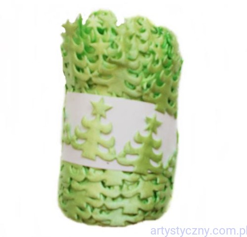 Satynowe Aplikacje Choinki Młoda Zieleń ~ 30 sztuk