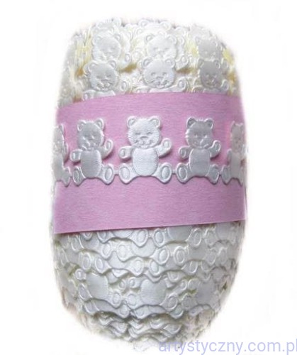 Aplikacje na taśmie Kremowe Misie ~ 50 sztuk