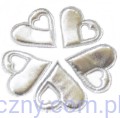 Duże Serca na kotyliony ~ Srebrne 10 sztuk
