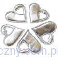 Duże Serca na kotyliony ~ Srebrne 10 sztuk